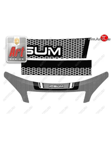 Дефлектор капота CA-Plastiс exclusive (Серия Art графит) Toyota Ipsum ACM20 дорестайлинг (2001-2003)