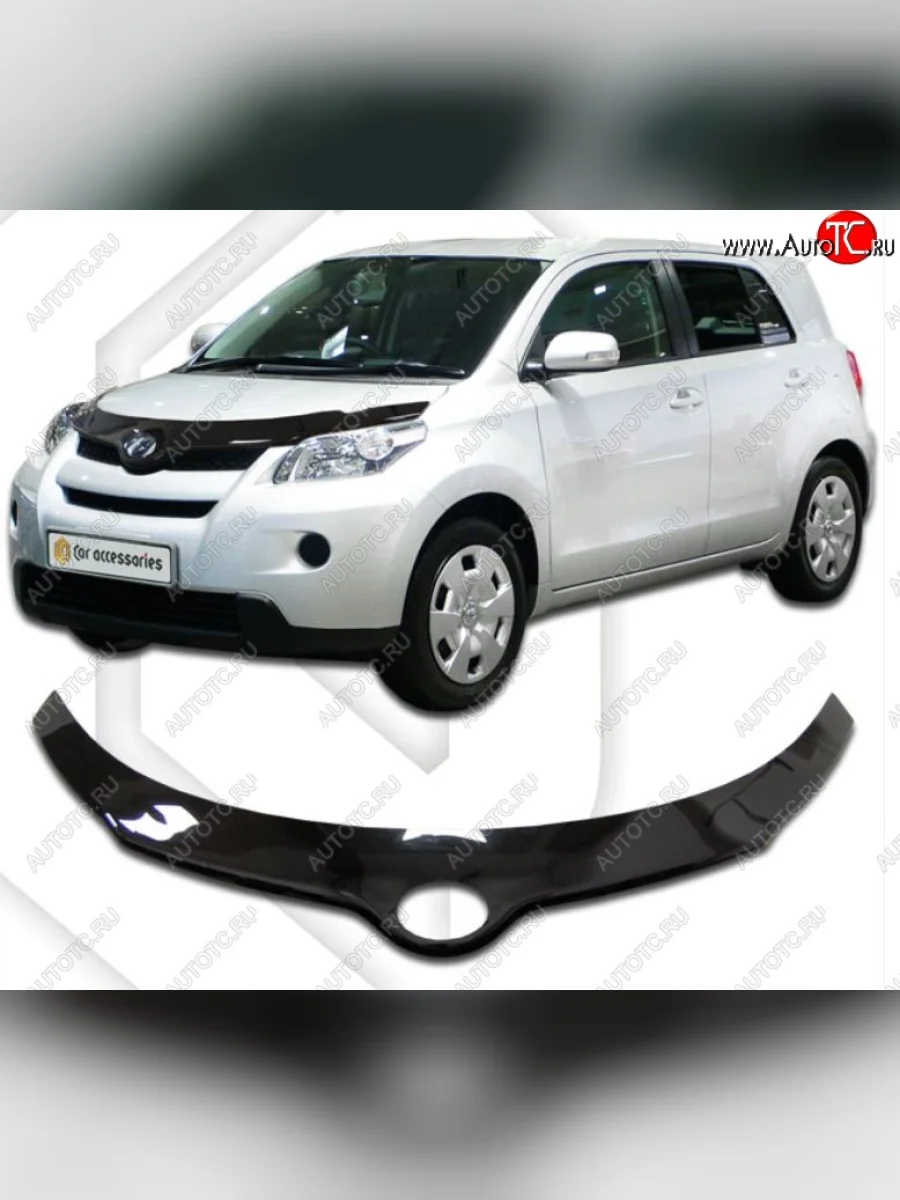 Дефлектор капота CA-Plastiс exclusive Toyota Ist XP110 (2007-2016) (Classic черный, Без надписи)  в Самаре Самарской области