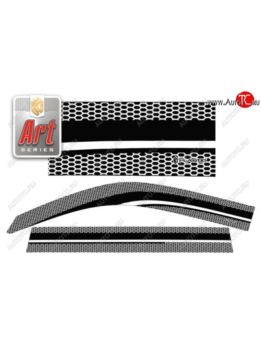 Дефлектора окон CA-Plastic Toyota Land Cruiser J105 (1998-2007) (Серия Art белая, Без хром.молдинга, Крепление только на скотч)  в Керчи Республика Крым