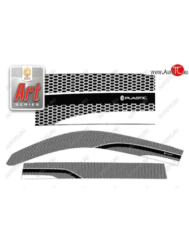 Дефлектора окон CA-Plastic (Серия Art черная) Toyota Land Cruiser 200 1-ый рестайлинг (2012-2015)