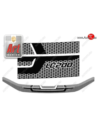 Дефлектор капота CA-Plastiс (Серия Art графит) Toyota Land Cruiser 200 2-ой рестайлинг (2015-2021)