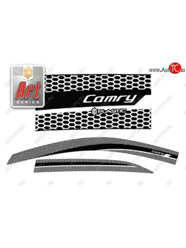 Дефлектора окон CA-Plastic (Серия Art белая) Toyota Camry  XV40 (2006-2008) дорестайлинг