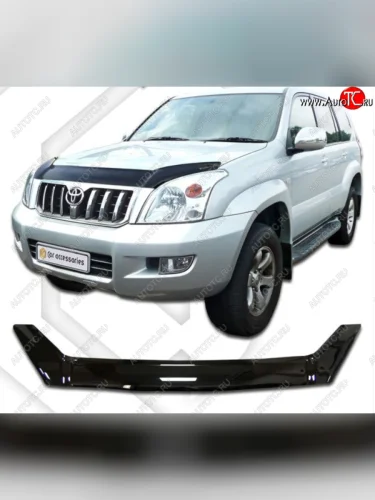 Дефлектор капота CA-Plastic (серия Classic черный) Toyota Land Cruiser Prado  J120 (2002-2009)