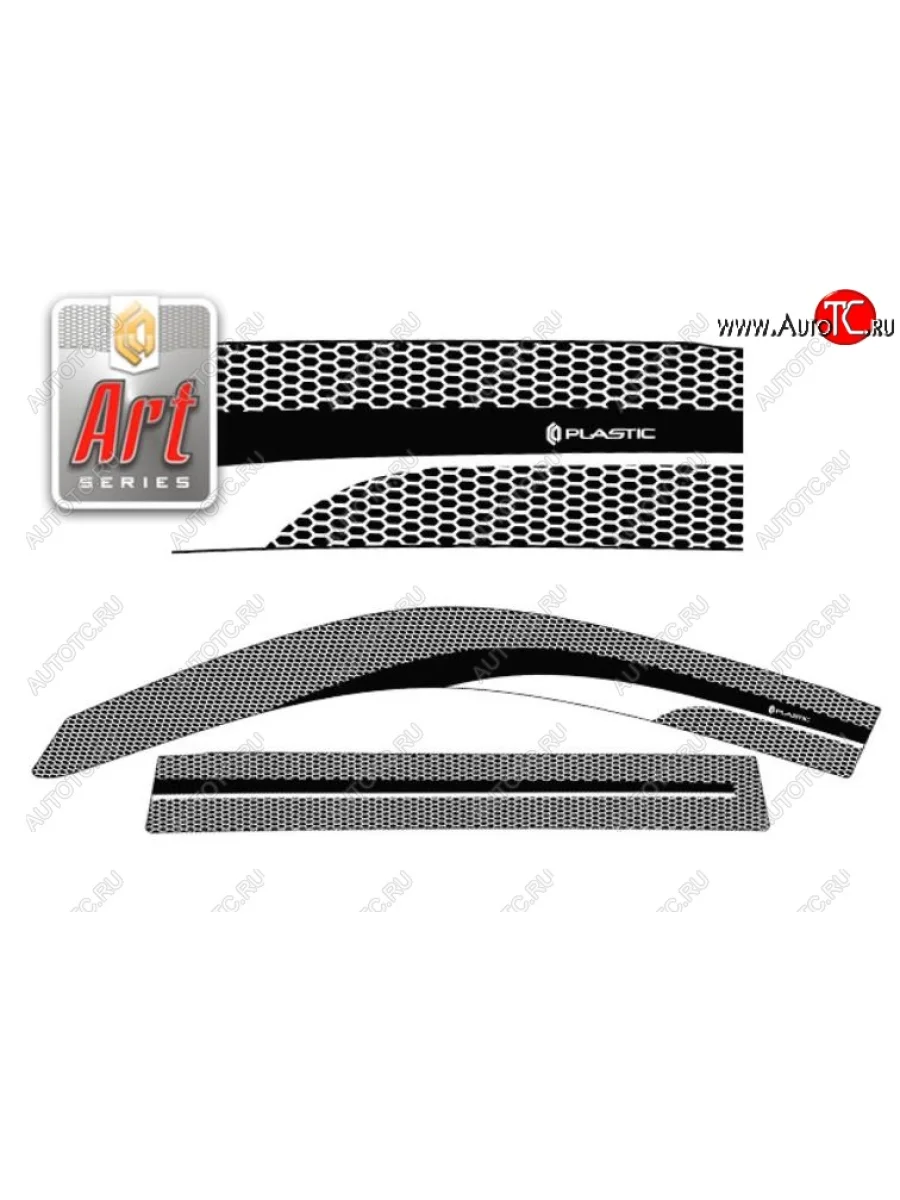 Дефлектора окон (J120-J125) CA-Plastic Toyota Land Cruiser Prado J120 (2002-2009) (Серия Art серебро, Без хром.молдинга, Крепление только на скотч)  в Воронеже Воронежской области