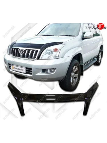 Дефлектор капота CA-Plastic exclusive (серия Classic черный) Toyota Land Cruiser Prado  J120 (2002-2009)