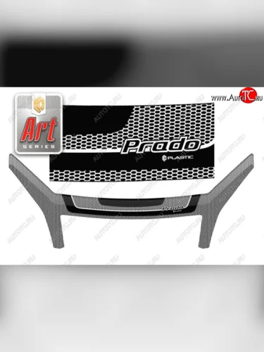 Дефлектор капота CA-Plastic exclusive (Серия Art графит) Toyota Land Cruiser Prado  J120 (2002-2009)