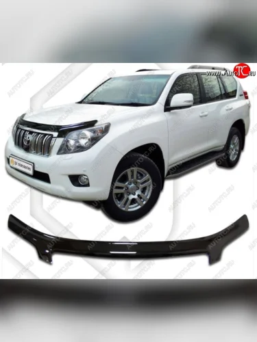 Дефлектор капота CA-Plastiс (серия Classic черный) Toyota Land Cruiser Prado J150 дорестайлинг (2009-2013)
