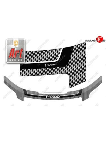 Дефлектор капота CA-Plastiс (Серия Art белая) Toyota Land Cruiser Prado J150 дорестайлинг (2009-2013)