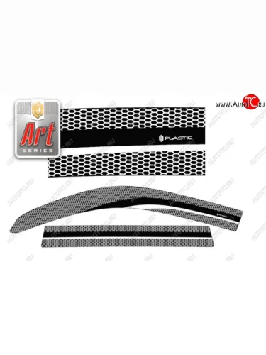 Дефлектора окон CA-Plastic (Серия Art графит) Toyota Land Cruiser Prado J150 дорестайлинг (2009-2013)