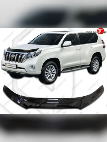 Дефлектор капота CA-Plastiс (Classic черный) Toyota Land Cruiser Prado J150 1-ый рестайлинг (2013-2017)