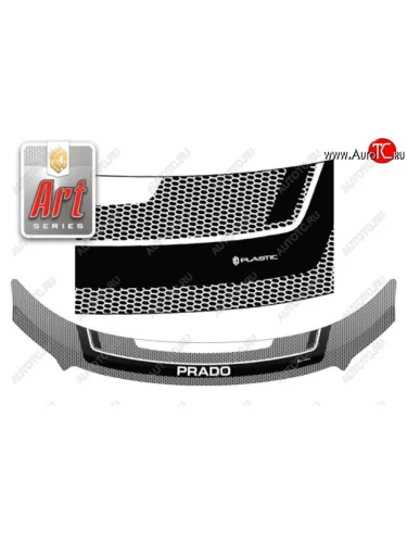 Дефлектор капота CA-Plastiс (Серия Art черная) Toyota Land Cruiser Prado J150 1-ый рестайлинг (2013-2017)