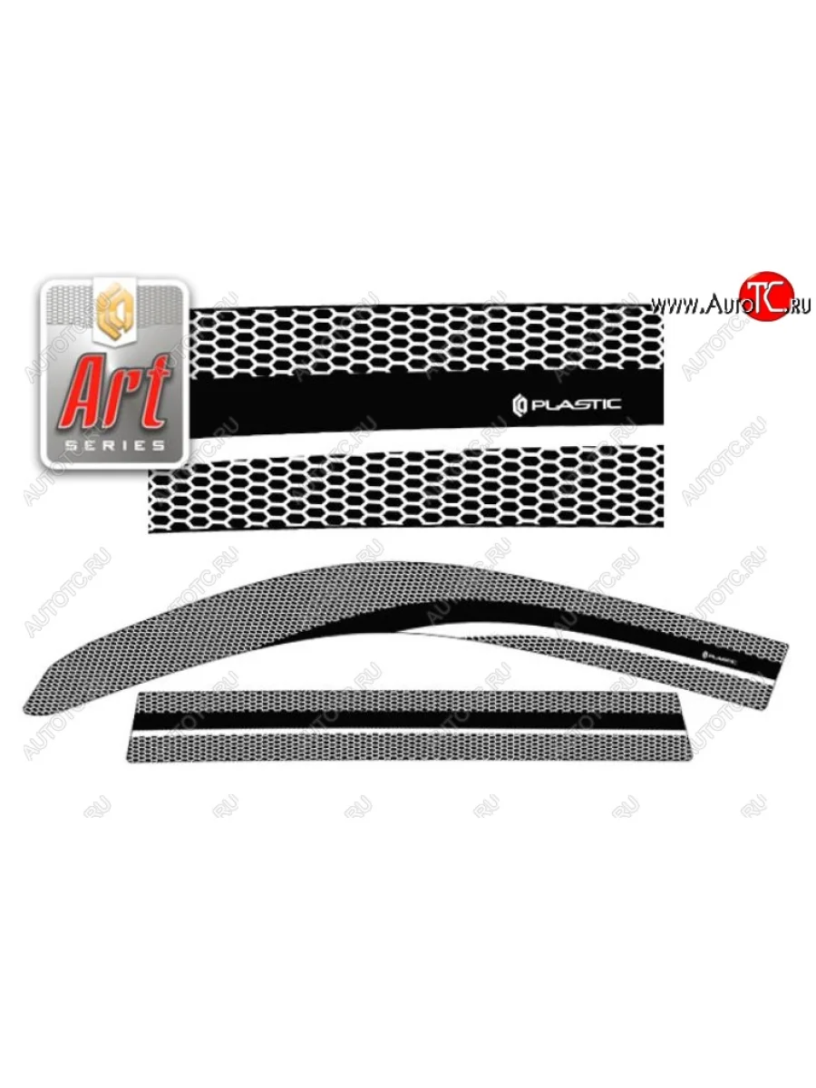 Дефлектор капота CA-Plastiс Toyota Land Cruiser Prado J150 1-ый рестайлинг (2013-2017) (Серия Art белая, Без хром.молдинга, Крепление только на скотч)  в Перми Пермском крае