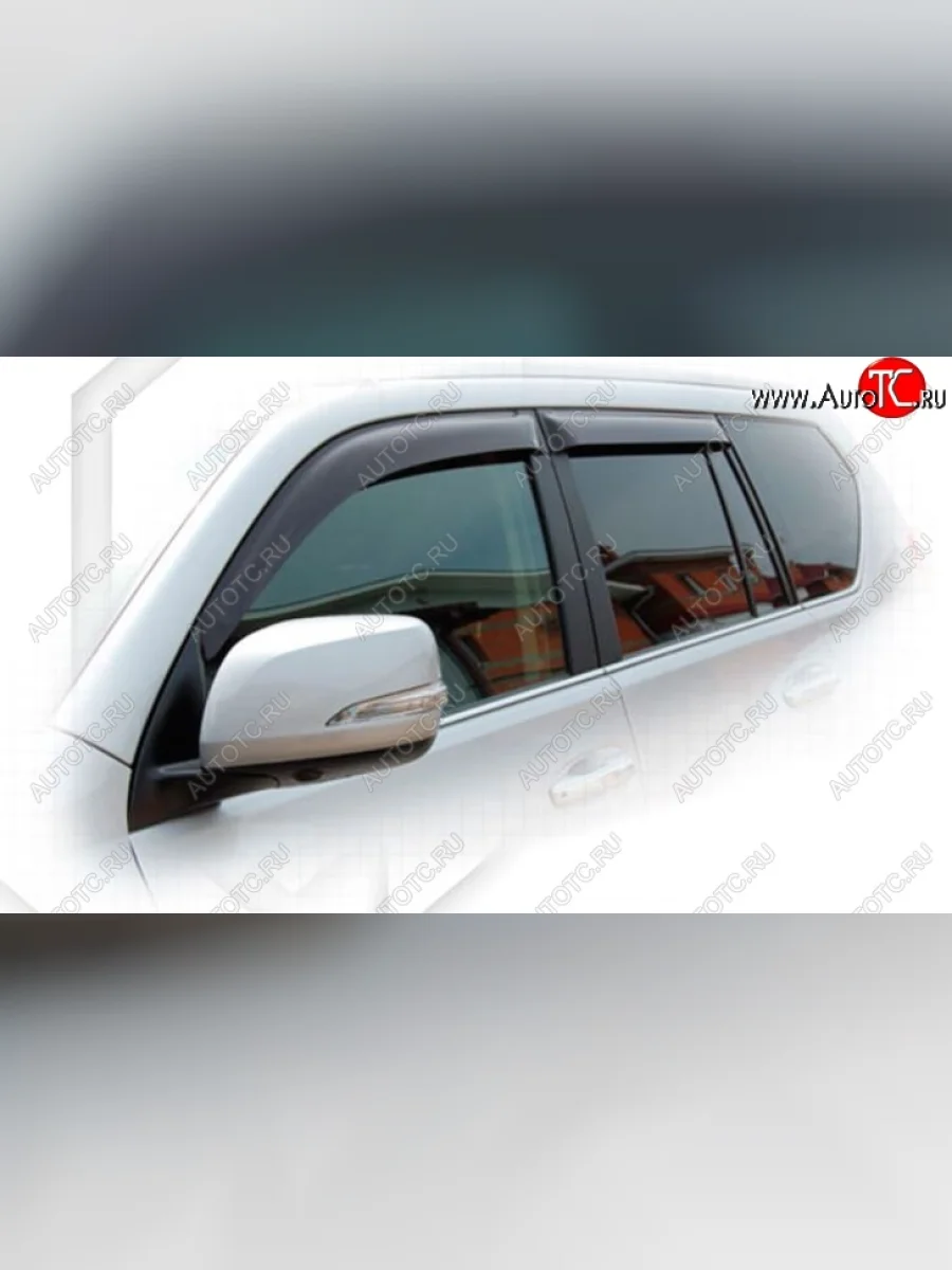 Дефлектора окон CA-Plastic Toyota Land Cruiser Prado J150 2-ой рестайлинг (2017-2020) (Classic полупрозрачный, Без хром.молдинга, Крепление только на скотч)  в Самаре Самарской области