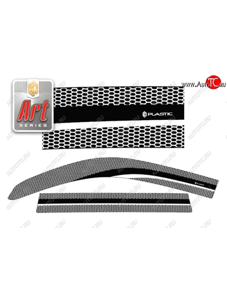 Дефлектора окон CA-Plastic Toyota Land Cruiser Prado J150 2-ой рестайлинг (2017-2020) (Серия Art белая, Без хром.молдинга, Крепление только на скотч)  в Воронеже Воронежской области