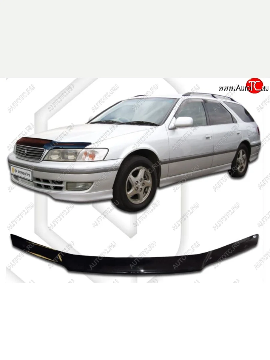 Дефлектор капота CA-Plastiс Toyota Mark 2 Qualis седан (1997-2002) (серия Classic черный, Без надписи)  в Перми Пермском крае