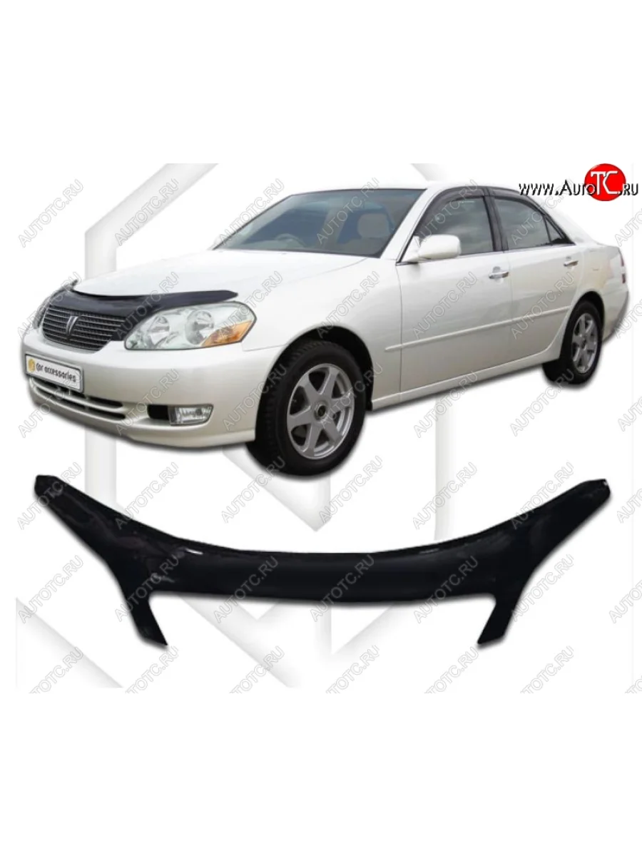 Дефлектор капота CA-Plastiс exclusive Toyota Mark 2 X110 седан дорестайлинг (2000-2002) (серия Classic черный, Без надписи)  в Керчи Республика Крым