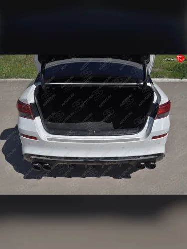 Защитная накладка заднего бампера Russtal (Нержавейка шлифованная без надписи) KIA Optima JF седан рестайлинг (2018-2020)