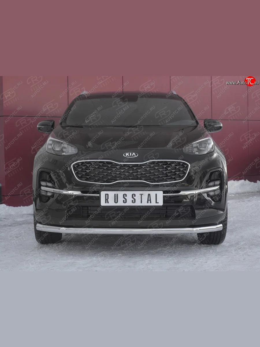 Защита переднего бампера (Ø 63 мм, нержавейка) SLITKOFF  KIA Sportage (2018-2022) 4 QL  в Самаре Самарской области