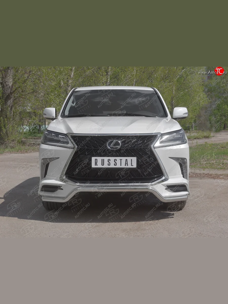Защита переднего бампера (TRD Superior, волна, Ø 63 мм, нержавейка) Lexus LX570 J200 2-ой рестайлинг (2015-2022)  в Перми Пермском крае