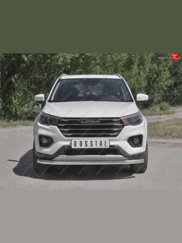 Защита переднего бампера (Ø 63 мм, ) SLITKOFF Lifan X70 (2018-2025)