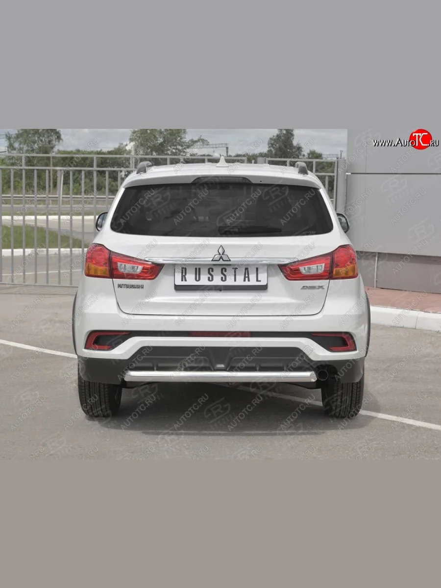 Защита заднего бампера (Ø63 мм, нержавейка) RUSSTAL Mitsubishi ASX 2-ой рестайлинг (2017-2020)  в Перми Пермском крае