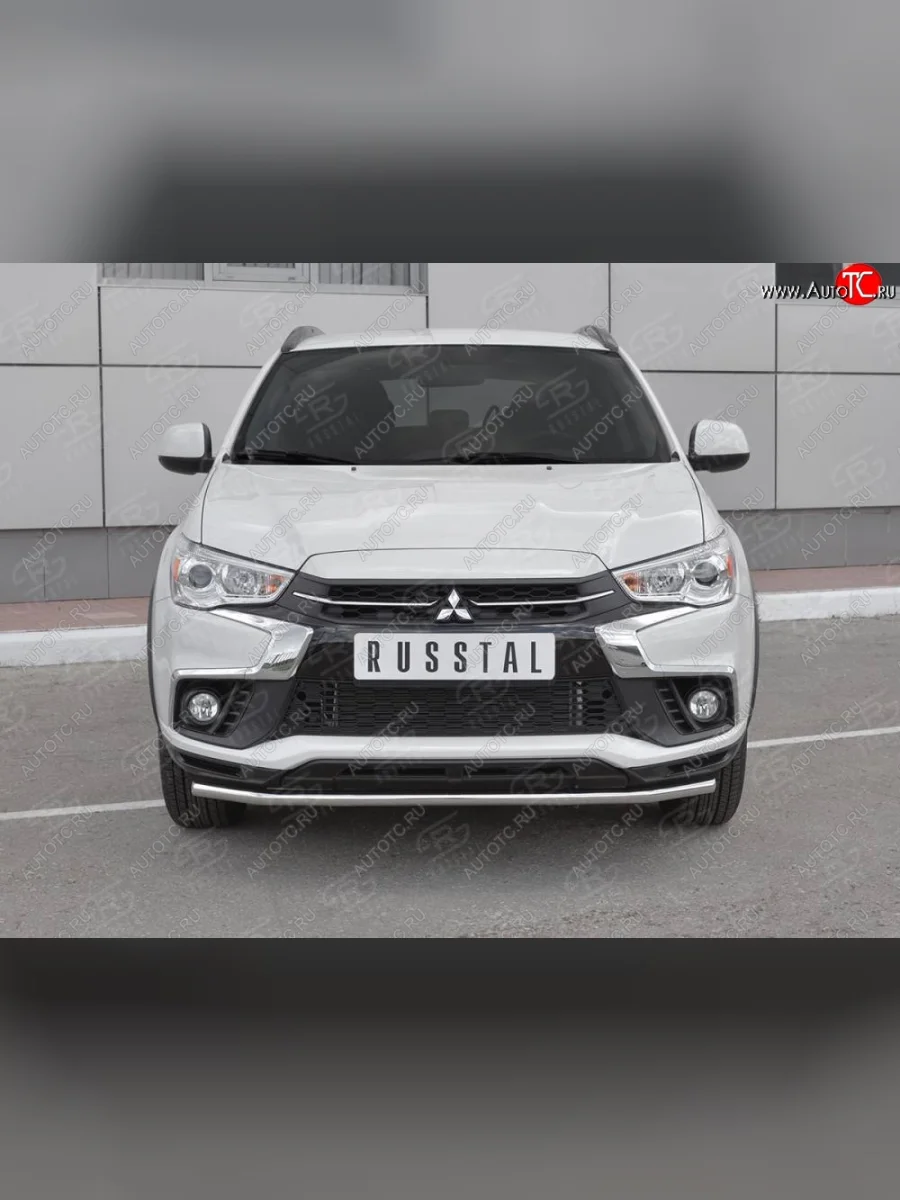 Защита переднего бампера (Ø42 мм, нержавейка) SLITKOFF Mitsubishi ASX 2-ой рестайлинг (2017-2020)  в Керчи Республика Крым