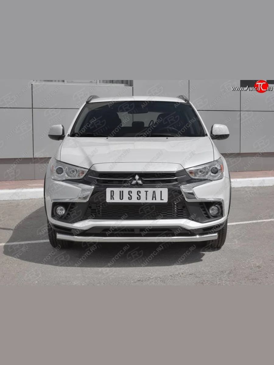 Защита переднего бампера (Ø63 мм, секции, нержавейка) SLITKOFF  Mitsubishi ASX (2017-2020)  в Самаре Самарской области