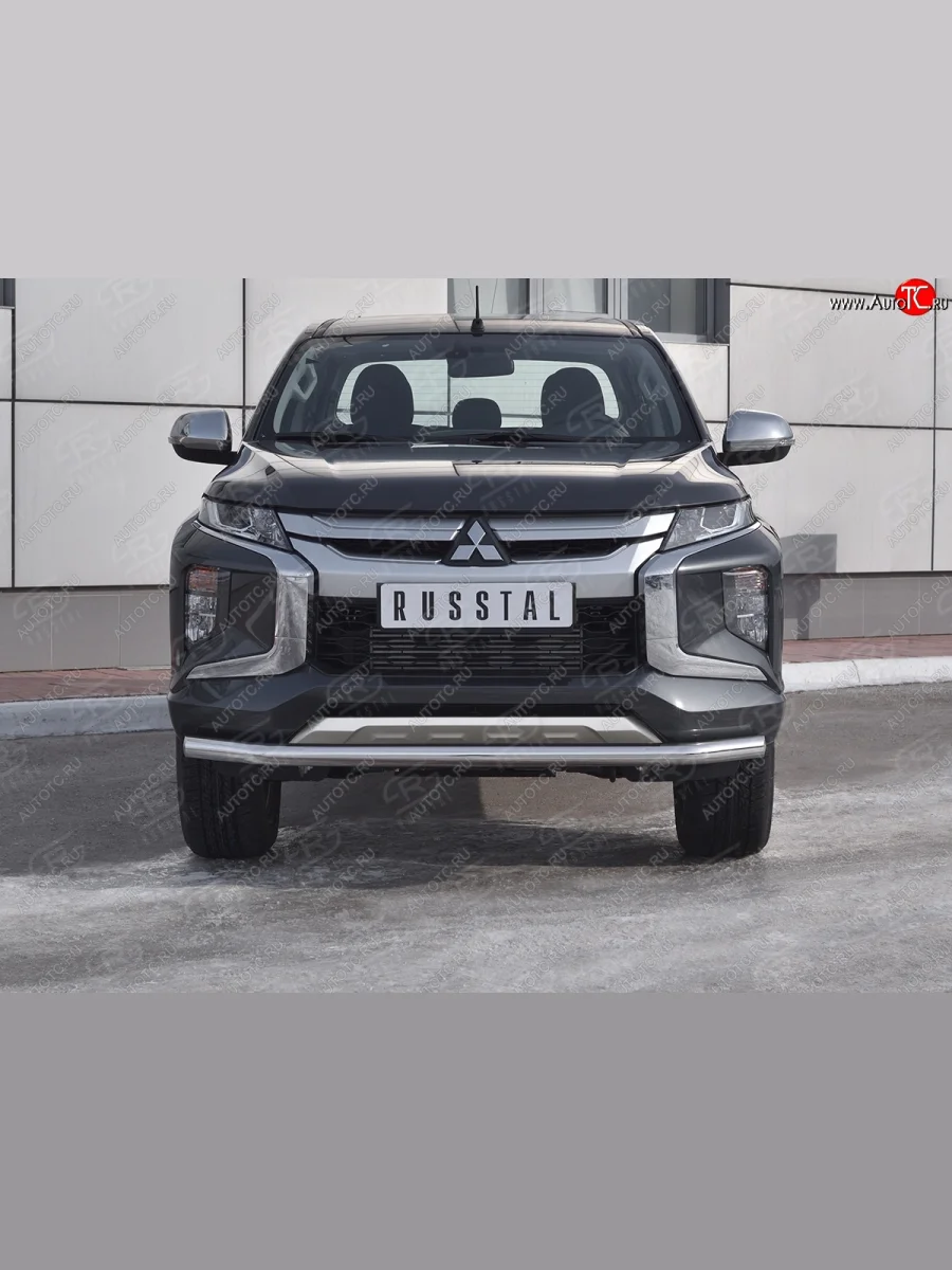 Защита переднего бампера (Ø 63 мм, нержавейка) SLITKOFF  Mitsubishi L200 (2018-2022) 5 KK,KL  в Самаре Самарской области