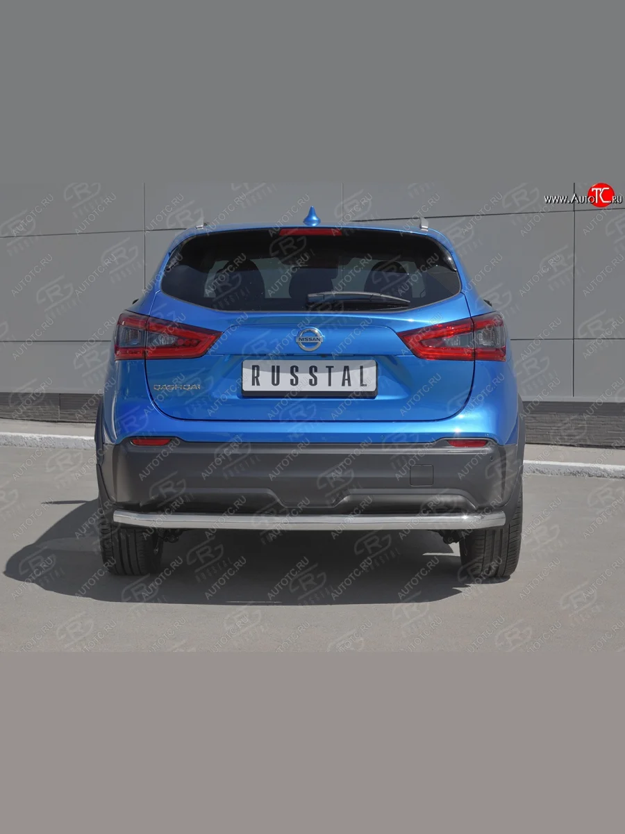 Защита заднего бампера (Ø63 мм, нержавейка) SLITKOFF  Nissan Qashqai (2017-2022) 2  с доставкой в г. Керчь