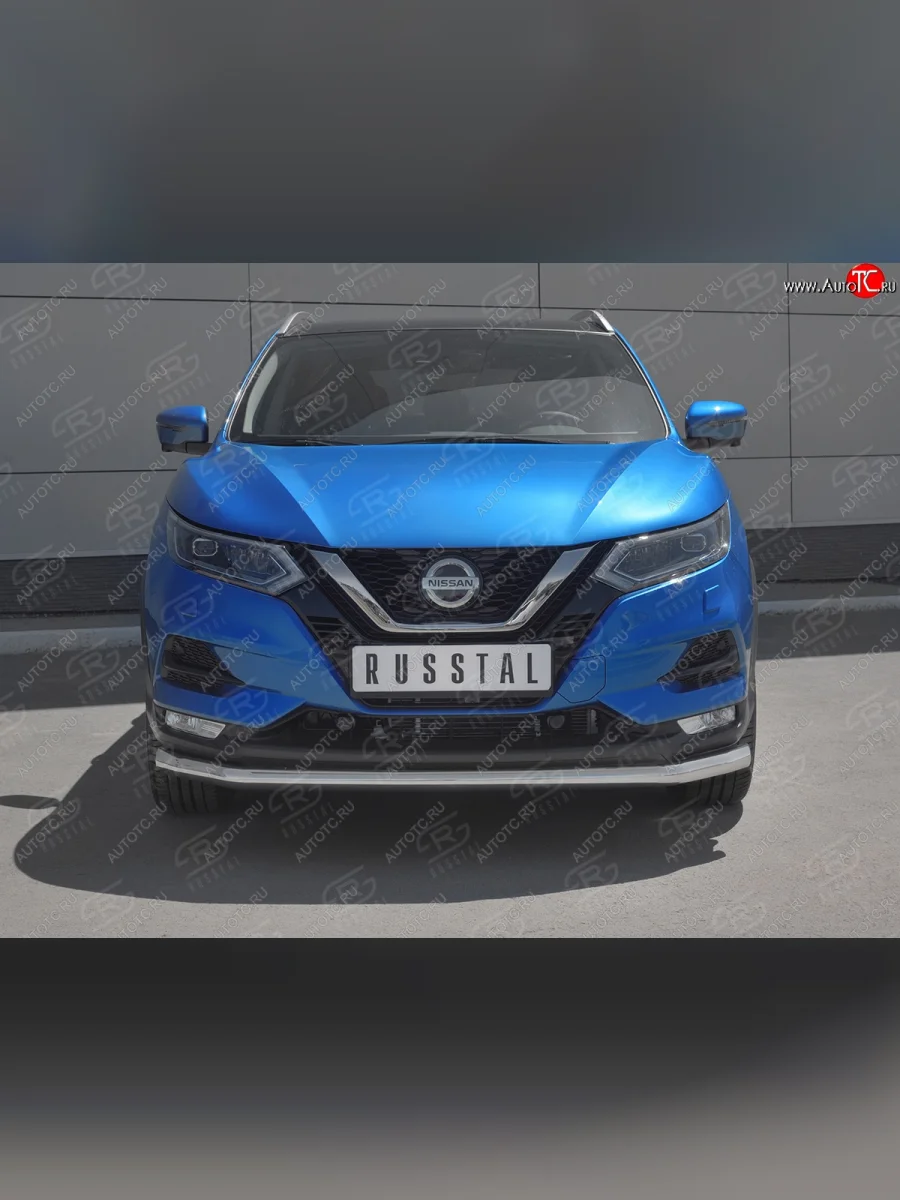 Защита переднего бампера (Ø 63 мм, нержавейка) SLITKOFF  Nissan Qashqai (2017-2022) 2  в Самаре Самарской области