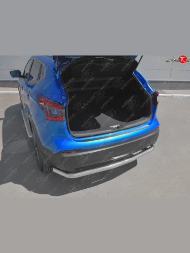Защитная накладка заднего бампера Russtal (Нержавейка полированная) Nissan Qashqai 2 J11 рестайлинг (2017-2022)