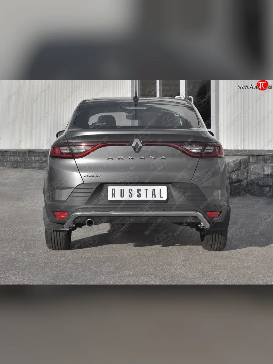 Защита заднего бампера (Ø42 мм, нержавейка) SLITKOFF Renault Arkana (2019-2025)  в Керчи Республика Крым
