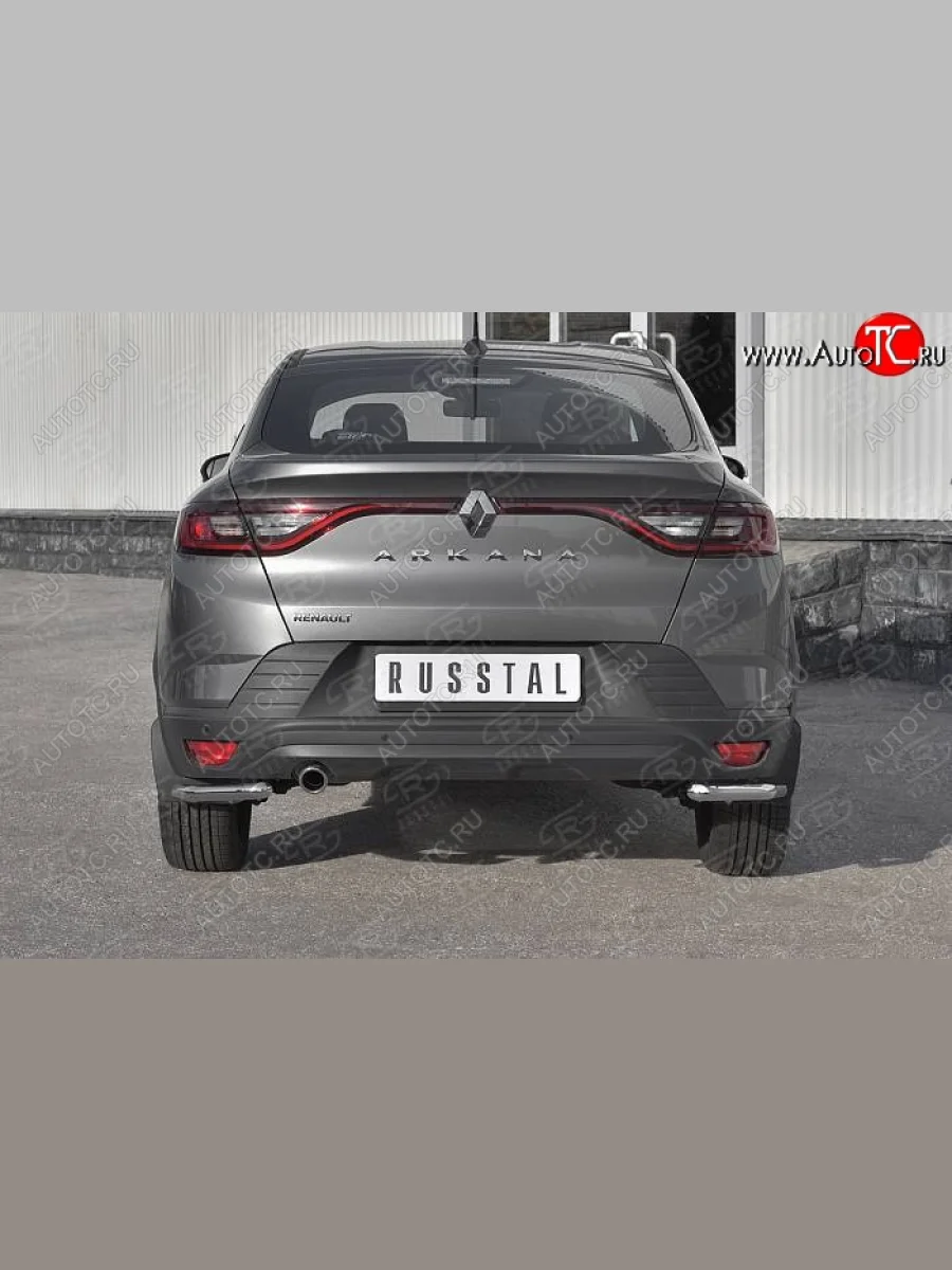 Защита заднего бампера (Ø42 мм уголки, нержавейка) SLITKOFF Renault Arkana (2019-2025)  в Самаре Самарской области