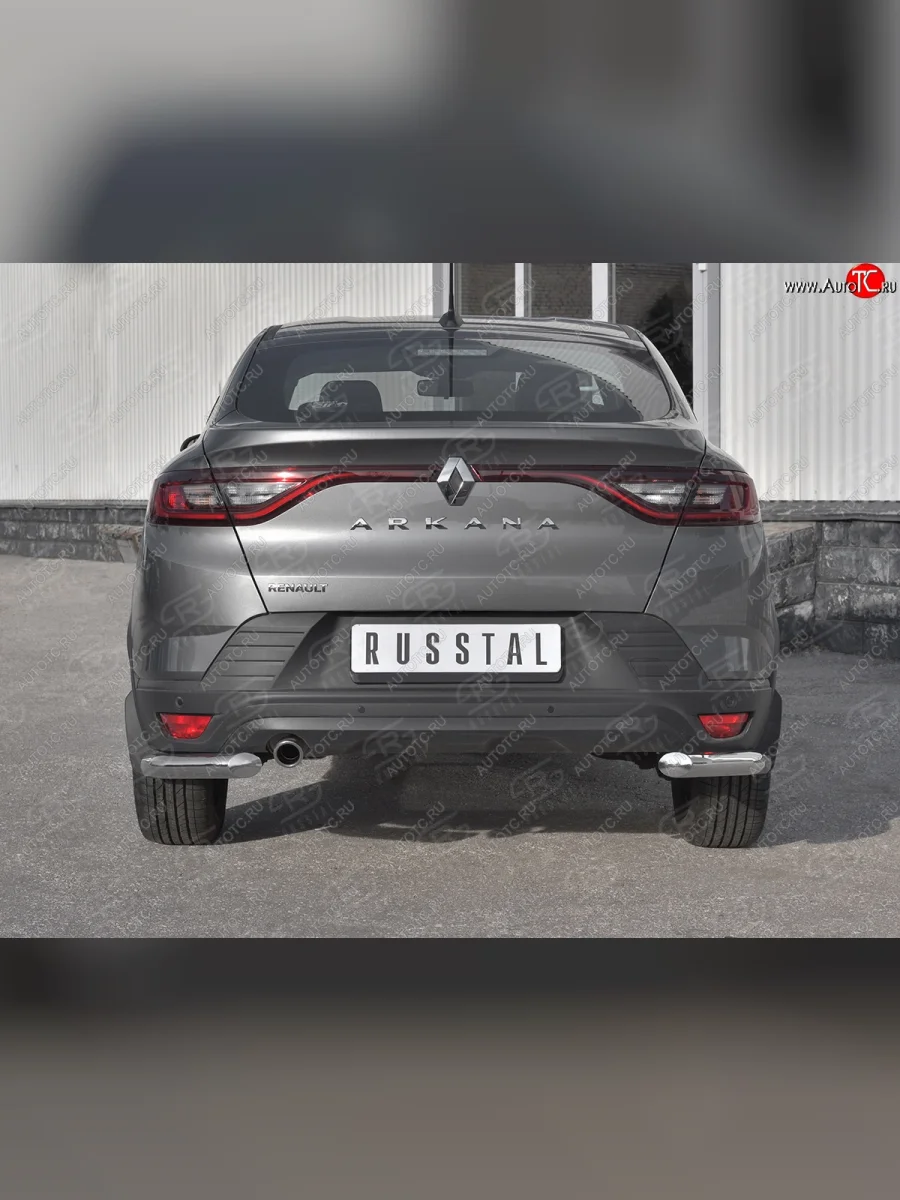 Защита заднего бампера (Ø63 мм уголки, нержавейка) SLITKOFF Renault Arkana (2019-2025)  в Самаре Самарской области