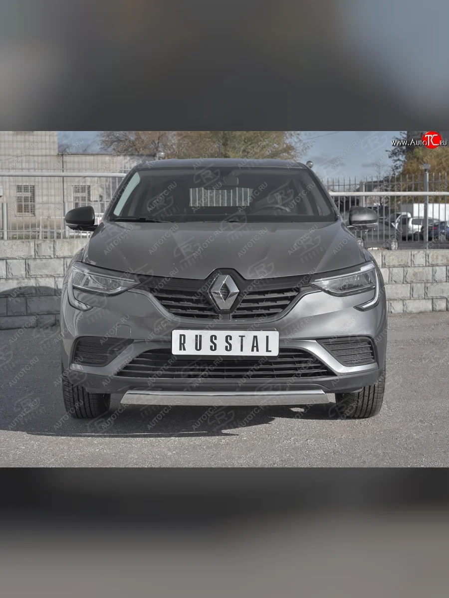 Защита переднего бампера (Ø75x42 мм, нержавейка) Russtal Renault Arkana (2019-2025)  в Самаре Самарской области