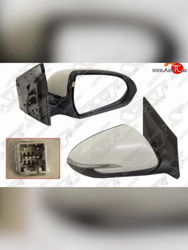 Правое боковое зеркало заднего вида SAT(правый, обогрев, поворот, 6 контактов) Hyundai Solaris HCR седан дорестайлинг (2017-2020)