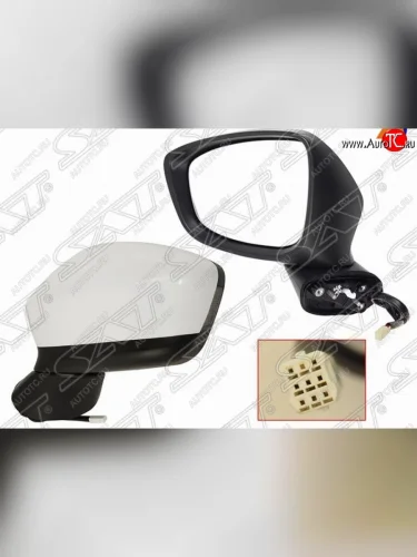 Левое боковое зеркало заднего вида SAT (рег-ка, обогрев, поворот, склад., 8 конт.) Mazda CX-5 KE дорестайлинг (2011-2014)