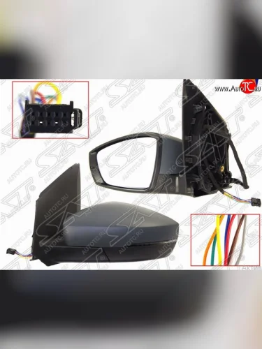 Левое зеркало (поворот, обогрев, складывание, 8конт.) SAT Volkswagen Polo  Mk5 6R,6C,61 (2009-2020) хэтчбек 5 дв. дорестайлинг, седан рестайлинг