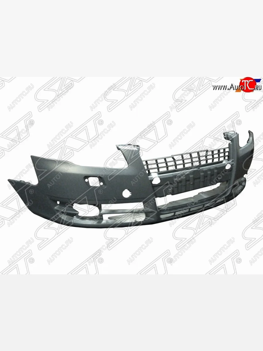 Передний бампер SAT (с отв. под омыватели, пр-во Тайвань) Audi A4 B7 седан (2004-2008) (Неокрашенный)  с доставкой в г. Керчь