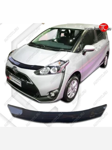 Дефлектор капота CA-Plastiс (Classic черный) Toyota Sienta XP170 дорестайинг (2015-2019)