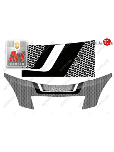 Дефлектор капота CA-Plastiс (Серия Art черная) Toyota Opa (2000-2005)