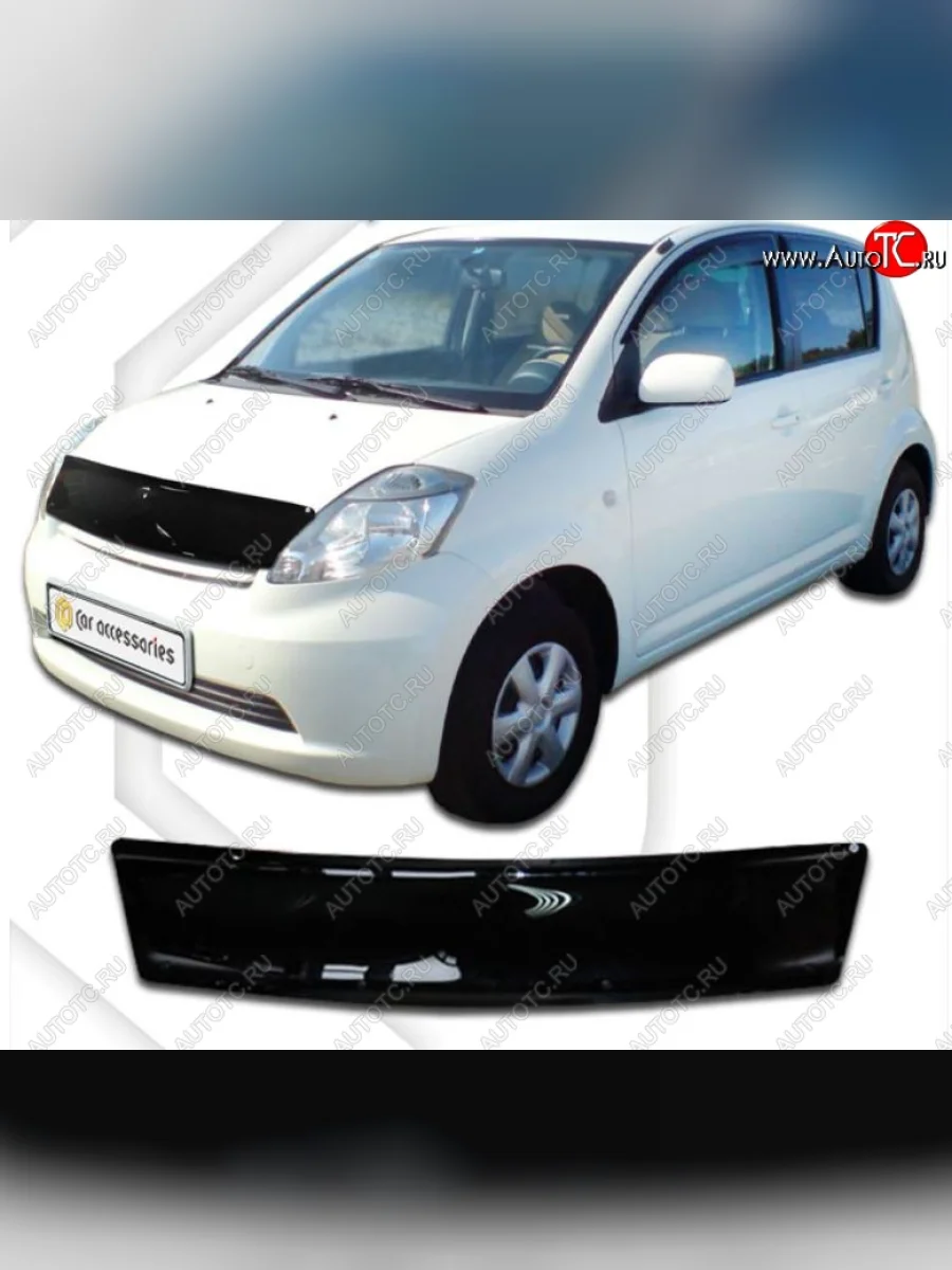 Дефлектор капота CA-Plastiс Toyota Passo 1 (2004-2010) (Classic черный, Без надписи)  в Перми Пермском крае