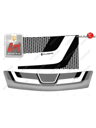 Дефлектор капота CA-Plastiс (Серия Art серебро) Toyota Passo 1 (2004-2010)