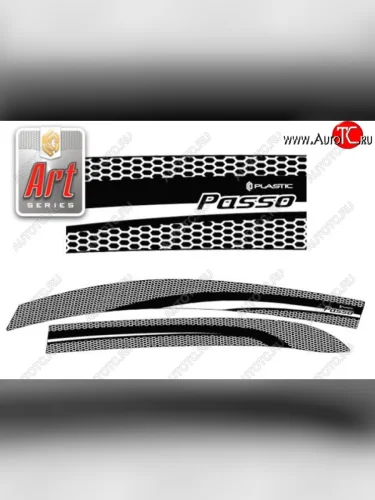 Дефлектора окон CA-Plastiс (Серия Art графит) Toyota Passo  2 (2010-2016)