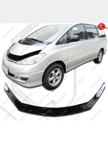 Дефлектор капота CA-Plastiс (Classic черный) Toyota Previa 2 (2000-2006)