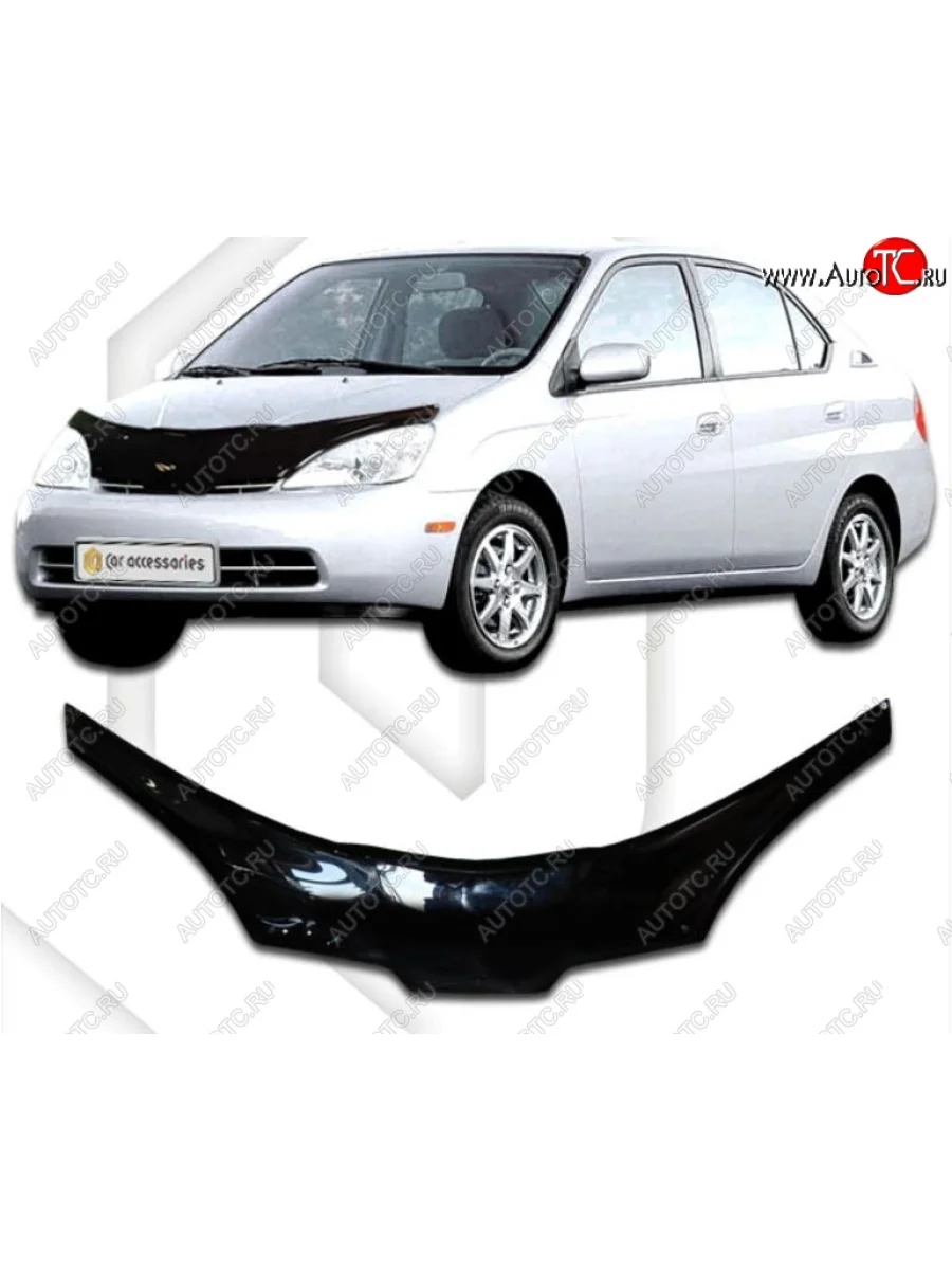 Дефлектор капота CA-Plastiс exclusive Toyota Prius XW10 дорестайлинг (1997-2000) (Classic черный, Без надписи)  в Самаре Самарской области