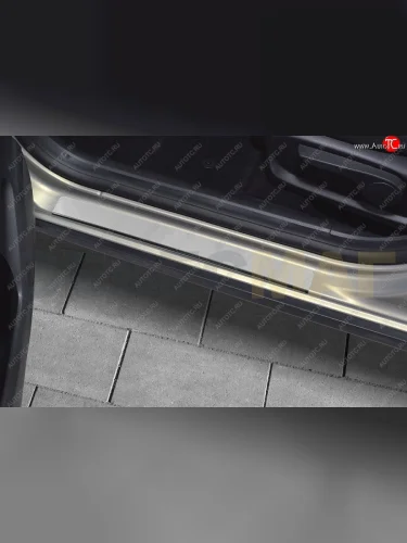 Пороги накладки Russtal (Нержавейка полированная) Ford Mondeo MK5 CD391 дорестайлинг седан (2014-2018)