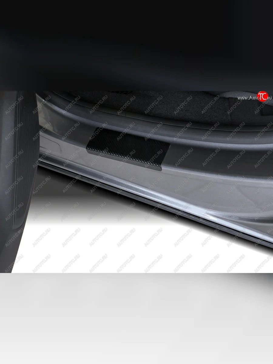 Пороги накладки автомобиля Russtal Hyundai Creta GS рестайлинг (2019-2021) (Нержавейка с покрытием карбон и надписью)  в Керчи Республика Крым