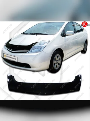 Дефлектор капота (exclusive правый руль) CA-Plastiс  (серия Classic черный) Toyota Prius XW20 дорестайлинг (2003-2005)