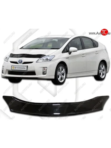 Дефлектор капота CA-Plastiс (Classic черный) Toyota Prius XW30 дорестайлинг (2009-2011)